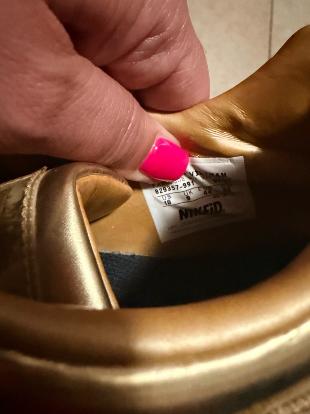 Nike iD Air Max 1 Liquid Gold Ladies Sneakers, Size 10 - Picture 10 of 12